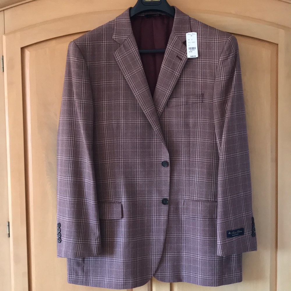 Brooks Brothers Sport Coat-NWT-46R-Burgundy/Brown